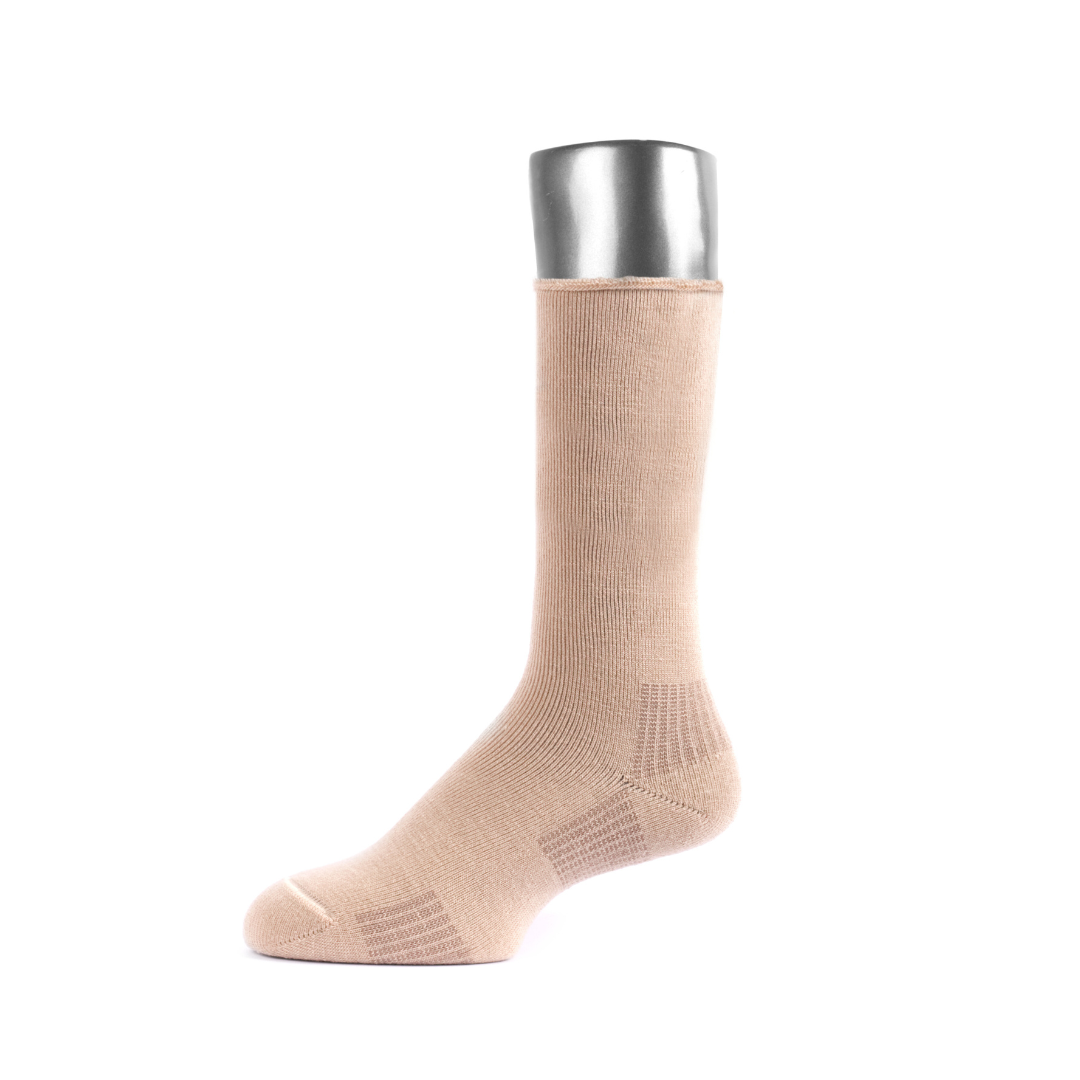 Diabetic Foot Sock on an exhibition plastic leg white background