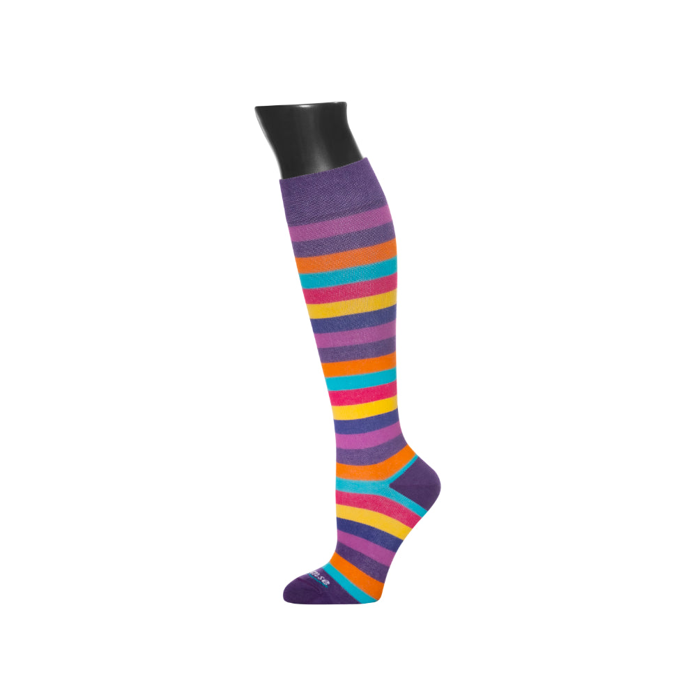 Knee-High Compression Socks - Pink Rainbow